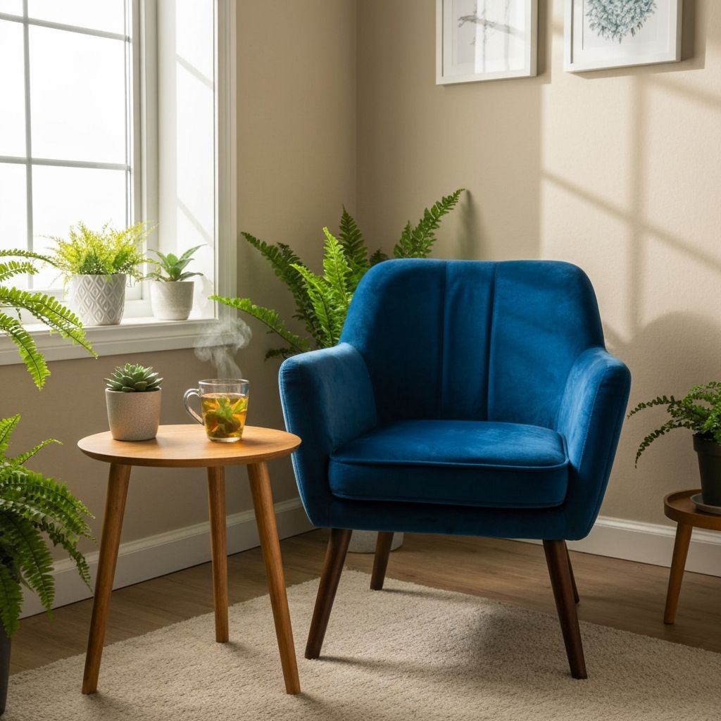 Ruang santai dengan elemen nabati